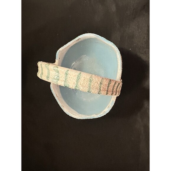 VNTG 1950s Italian Pottery Basket – Textured Glaze Multicolor Decorative Collect - Picture 5 of 9